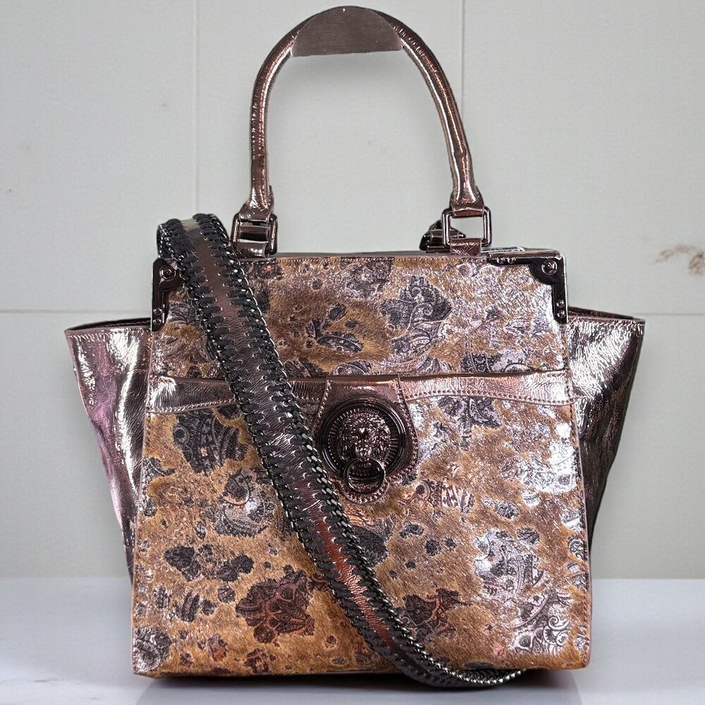 Sharif Leather & Calf Hair OnLion's Gate Satchel Shoulder Bag - SAMPLE BAG - Picture 1 of 16